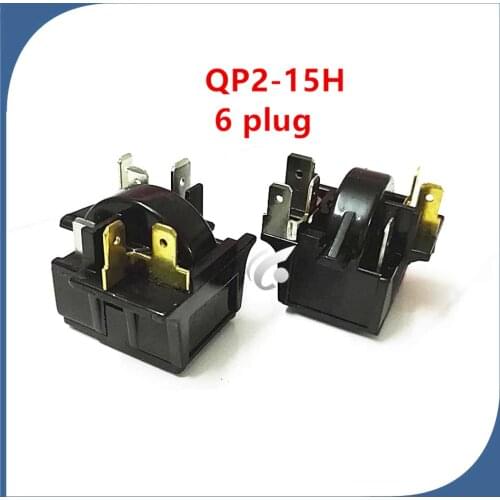1pcs new for Refrigerator fittings Refrigerator freezer PTC starter thermal protector relay QP2-15H 6 plug