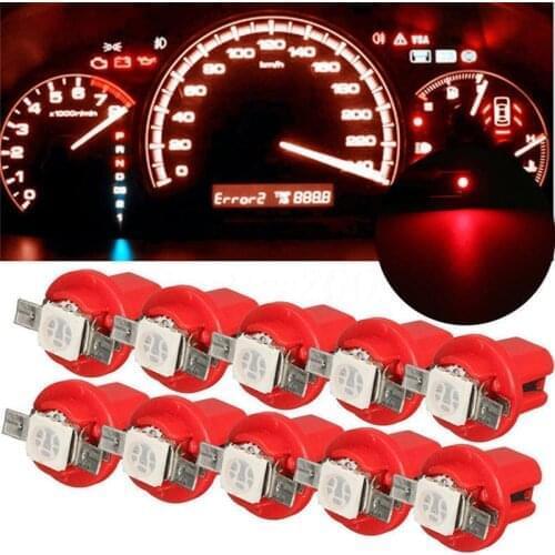 10Pcs B8.5D 509T B8.5 5050 Led 1 SMD T5 Lamp Car Gauge Speedo Dash Bulb Dashboard instrument Light Wedge Interior Lamp#294299
