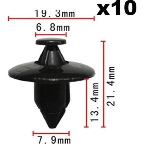 10pcs Nylon Fastener Rivet Push-Type Retainer Clip For Honda Altima / Axxess / Frontier / Maxima / Murano 63848-01G00