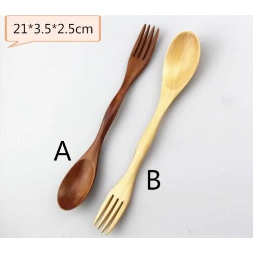 100pcs Quality Wooden Spoon Forks Set Natural Wood Cutlery Coffee Tea Spoons Salad Fruit Fork