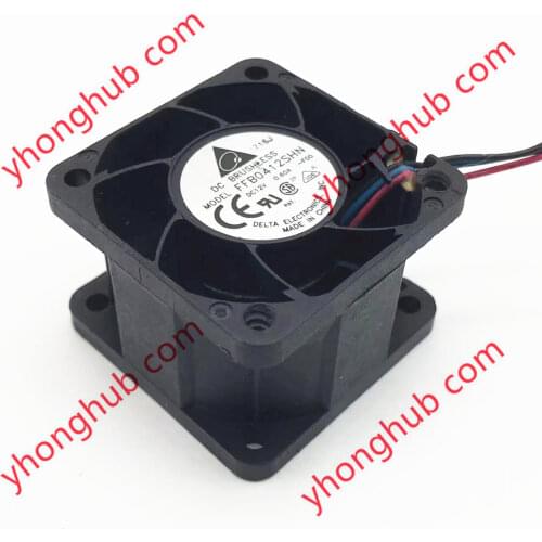 Delta Electronics FFB0412SHN F00 Server Cooling Fan DC 12V 0.60A 40x40x28mm 3-Wire