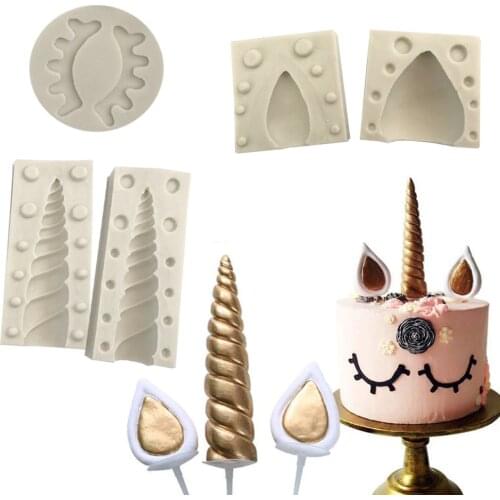 5 Pcs/set Unicorn Decoration Fondant Cake Silicone Mold Chocolate Candy Molds Cookies Pastry Biscuits Mould DIY Cake Baking Tool