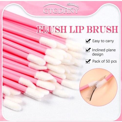 50pcs Disposable Eyelash Lip Brush Soft Lipstick Mascara Gloss Wands Applicators Eyelash Cleaner Cleaning Cosmetic Make Up Tools