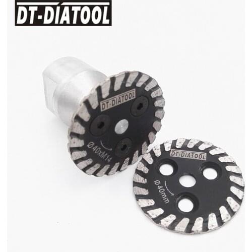 DT-DIATOOL 1pc Hot Pressed Mini Engraving Diamond Saw Blade With Removable M14 or 5/8"-11 Long Flange & 1pc Blade Stone Granite