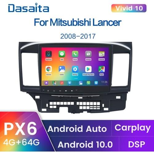 Dasaita for Mitsubishi Lancer EVO 10 2008 2009 2010 2011 2014 to 2017 1 Din Car Radio Carplay Android Auto Stereo GPS Navigation