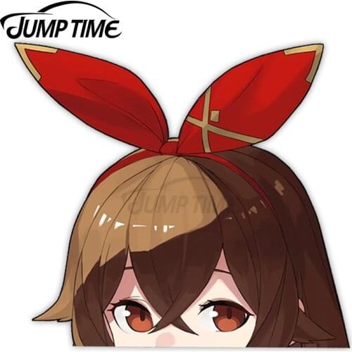 JumpTime 13 x 11.3 cm For Amber Peeker Car Stickers Trunk Windows Trunk Scratch-proof Anime Decal Refrigerator Car Assessoires