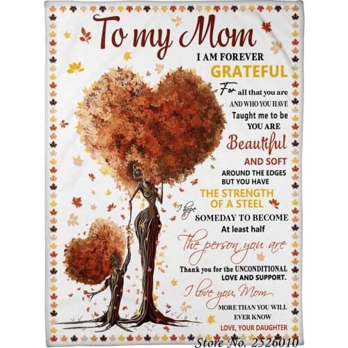 Throw blanket A Letter to My Mom 3D Velvet Plush Blanket Bedspread For Boys Girls Sherpa Blanket Couch Quilt Cover Travel 46