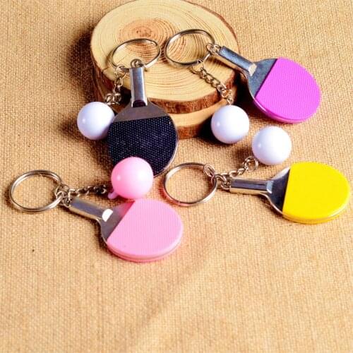 Table Tennis Keychain Creative Metal Keychain Handmade Jewelry Small Gift Sports Keychain