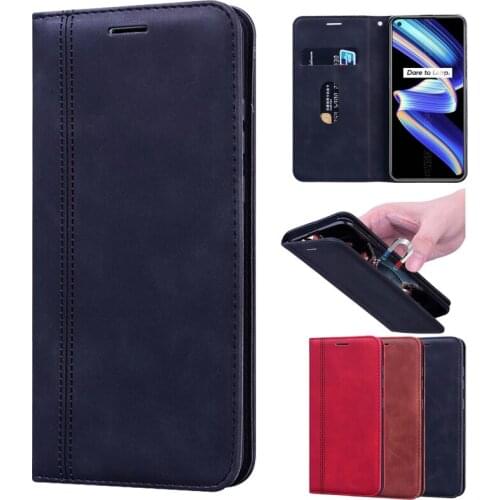 Phone Magnet Case For REALME X7 MAX Protective Flip Cover PU Leather Case REALME X7 MAX Protector Shell Wallet Funda Capa Bag