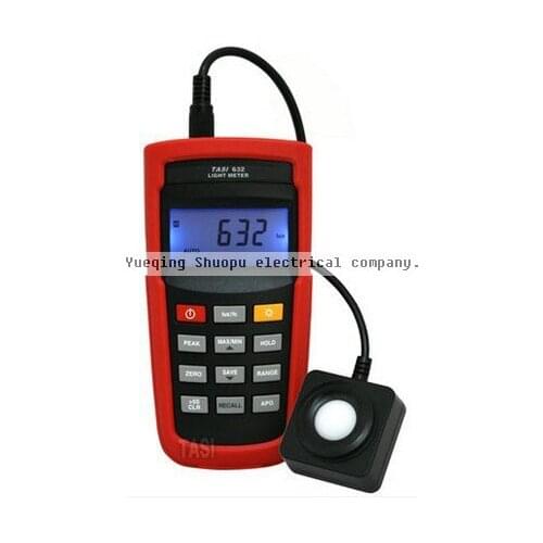 TASI-632 Digital Light Meter Digital LCD Backlight PEAK-HOLD 50ms pulse light and DATA-HOLD features