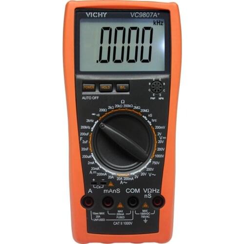 VICI VC9807A+ 4 1/2 Digital MultiMeter AC/DC V A R C Freq with LCD Display High precision tester