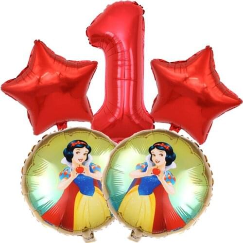 Disney Princess Belle Snow White 5pcs/set Birthday Party Decorations Baby Shower Decor Kids Toys Balloons Air Globos Supplies