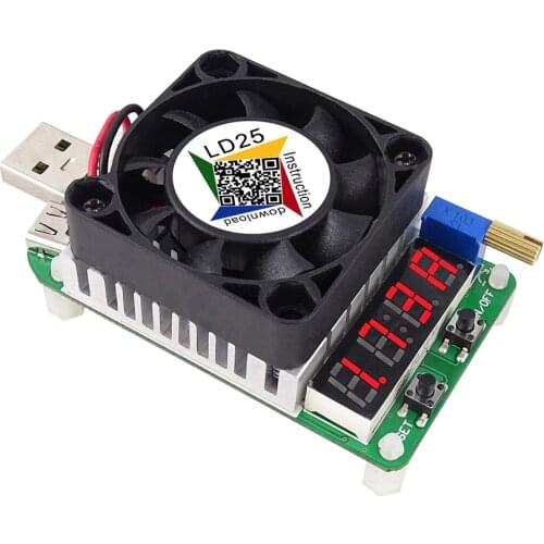 LD25 LD35 Electronic Load Resistor USB Interface Discharge Battery Test LED Display Fan Adjustable Current Voltage 25w/35w