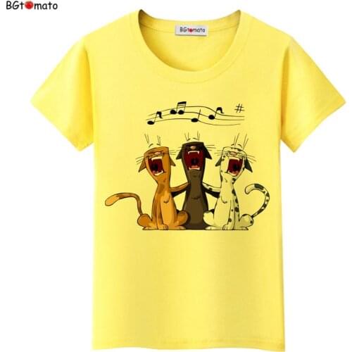 BGtomato Lovely Pets Black Cats Cartoon T Shirts Womans Super Fashion New Shirts Brand Good quality soft casual Tops