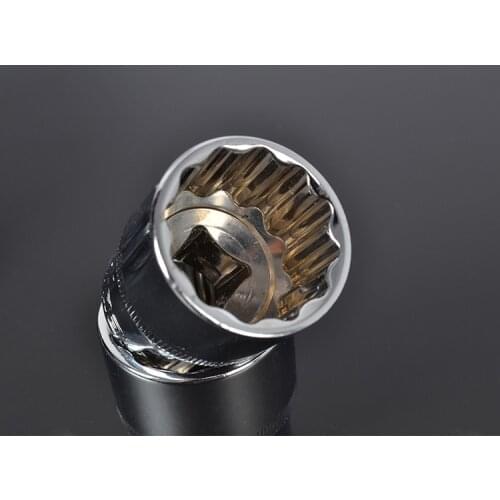 1/2" 12-point Socket Bit Ratchet Wrench 12pt Square Drive Mirror Socket 12 Angles Plum Blossom Sleeve Hand Tool Kit 8-32mm