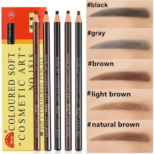 12pcs/box 1818 Peel Off Pull Roll Paper Eyebrow Pencil Can Mix 5 Colors Waterproof Long-Lasting Eyebrow Enhancers