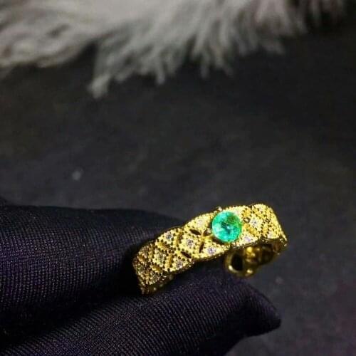 925 sterling silver Natural green Emerald Rings fine Jewelry gift women wedding open new 3.5*3.5mm jcj3.53.509agml