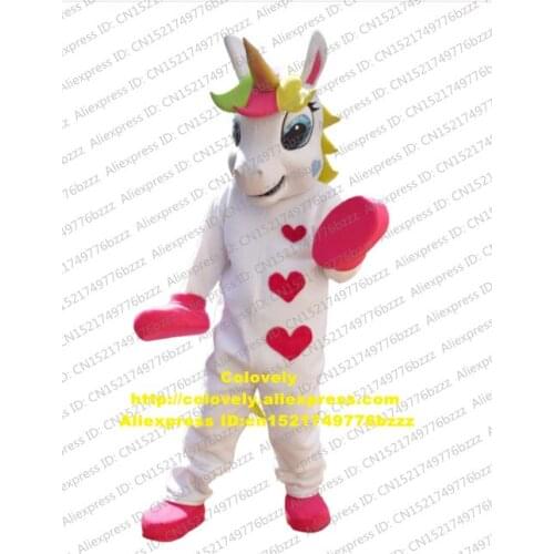 Unicorn Animal PONY Horse Cute Heart Printed Mascot Costume Adult Cartoon Character Film Theme Photo Session CX005 Free Ship