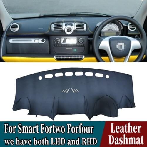 Leather Dashmat Dashboard Cover Pad Dash Mat Carpet Car-Styling accessories For Smart Fortwo Forfour 2007 2008 2009 2010 2014