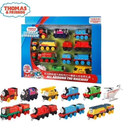 10/trains Original Thomas and Friends Trackmaster 10pcs Diecast Plastic&Alloy Train Set Toys for Children Kids Collection Gifts