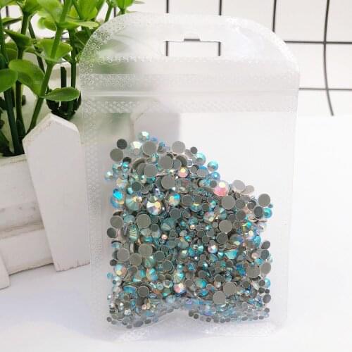 New Packing AB Crystal 1000pcs Hot Fix Rhinestones Flatback Best Glass Crystal Hotfix Rhinestone Glitter Iron on Glass Garment