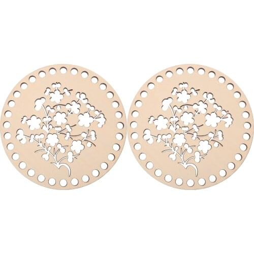 2pcs Wooden Bag Bottom Round Knitting Crochet Bag Shaper Base with Holes