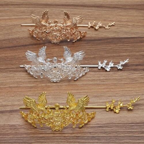 5 PCS 51*95mm Vintage Metal Alloy Hair Sticks DIY Hairwear Accessories For Jewelry Making