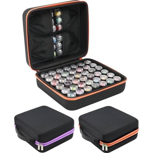 42-Slot Portable Shockproof Storage Carrying Case Bag Rhinestones Earrings Beads Accessories Diamond Shockproof Carry Case Box