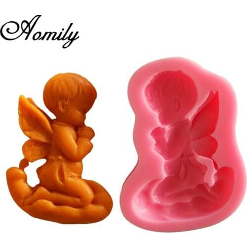 Aomily Angel Pray Silicone Cake Molds Cake Decorating Jelly Mold Fondant Chocolate Sugar Mould Handmade Soap Molds Baking Tools