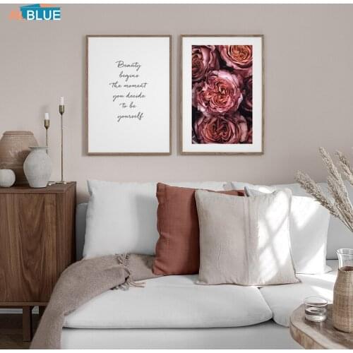 Scandinavian Rose Flower Posters And Prints Wall Art Canvas Painting Nordic Decoration Home Wall Pictures For Living Room Decor