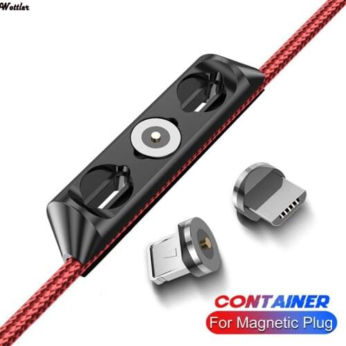 Universal Magnetic Cable Plugs Storage Case Portable Micro USB Type C Connector Head Container Magnet Bullet Plugs Holder