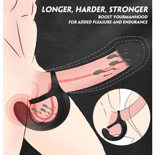 Testicle Vibrator for Men Penis Massager Ring Dildo Sex Toys for Men Chastity Belt Wireless Remote Control Male Prostate Massage