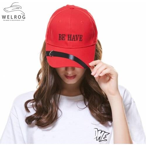 WELROG Embroidered Lettering Half-Ring Sun Peaked Cap Adjustable Baseball Cap Sports Hats Snapback Hat Women Spring Caps Hats