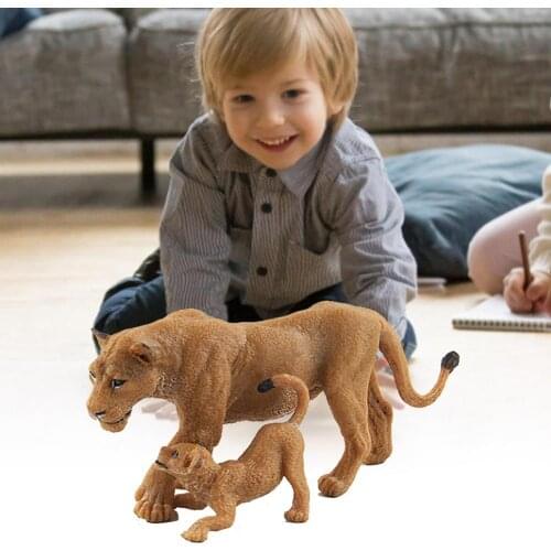 1 Set Kids Lion Family Decoration Cute Realistic Animal Action Model Figures Holiday Cute Gift For Children Baby