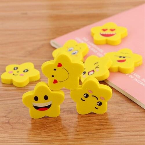 10 Pcs Cute star Shape Rubber Eraser Student Learning Stationery for Child Creative Gift Kids Eraser Novelty Erasers