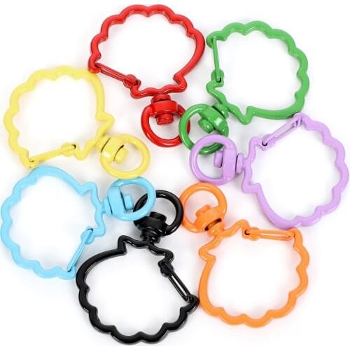 10Pcs 14 Colors 39x30mm Scallop Metal Key Holder Split Rings Connectors For Jewelry Making Keychain Keyring Accessories Finding