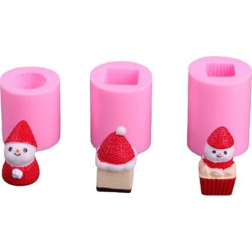 20pcs DIY Candle Making Supplies Snowman Aromatherapy Silicone Candle Mold Christmas Baking Plaster Mold Resin Molds