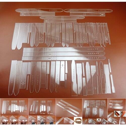 5kinds Leather Craft Acrylic Perspex Watch Strap Band Stencil Template Tool Set - Edger Creaser Groover Skiver Beveler Awl Slick