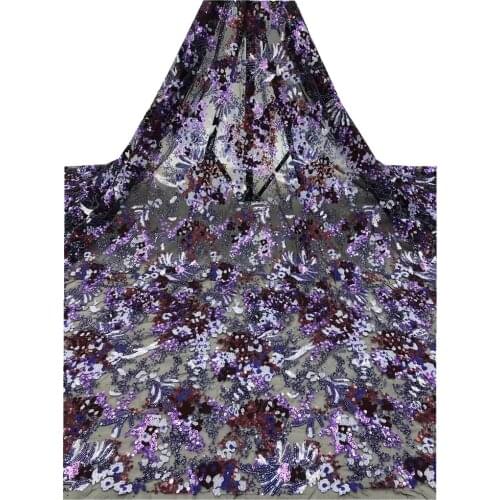 African Sequins Lace Fabrics 2021 High Quality Lace French Lace Fabric Nigerian Tulle Lace Fabrics For Wedding Dress xb18-93