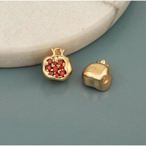 HAOSAW 2Pcs 2*11MM Jewelry Accessories/Necklace Pendants/DIY Char/Genuine Gold Plating/Fruits Shape/Jewelry Findings Components