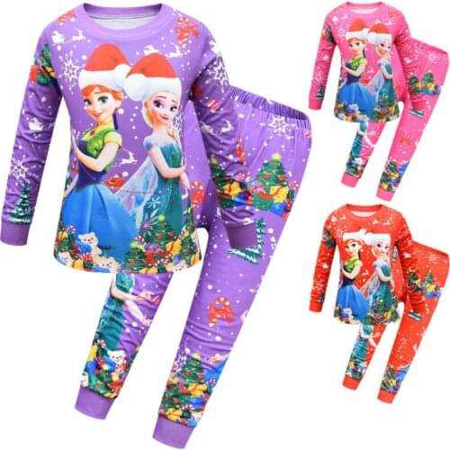 Disney Baby Girls Pajamas Sets Boys Girls Cartoon Clothes Sleepwear Kids Long-sleeve Tops+pants Pijamas Suit Teens Sleepwear