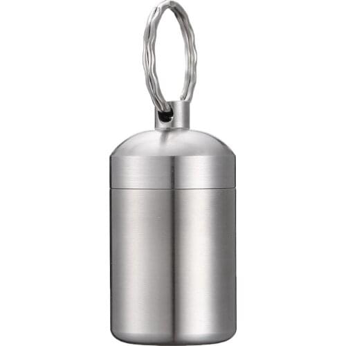 Stainless Steel Coin Capsule Pill Container Storage Box Holder Case For Camping Survival Gear