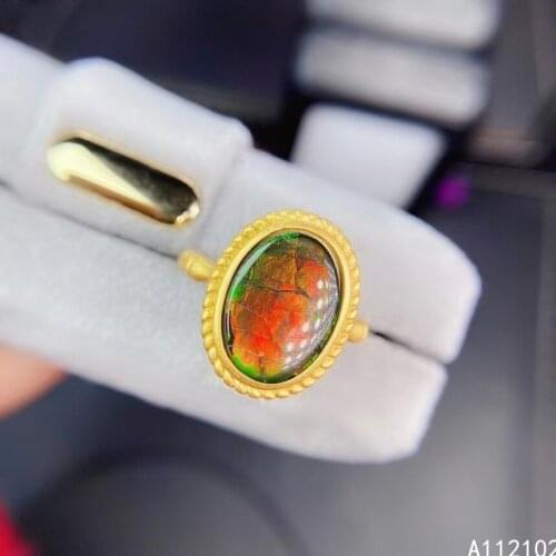 KJJEAXCMY fine jewelry S925 sterling silver inlaid natural opal new girl classic ring support test Chinese style with box