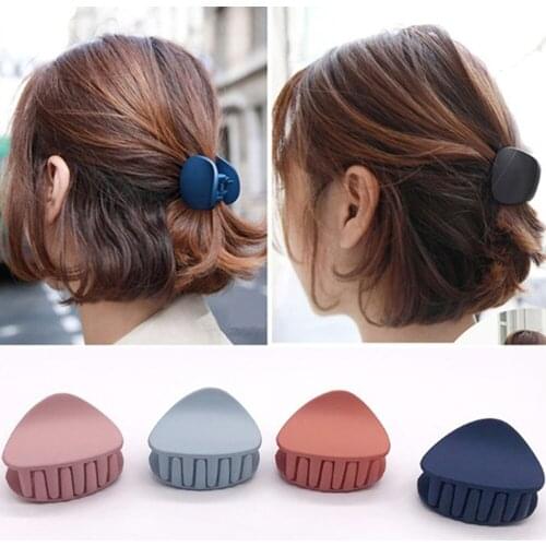 1PC 2020 Korean Fashion Design Women Hair Claw Solid Color Hair Crab Retro Square Scrub Hair Clips Small Size