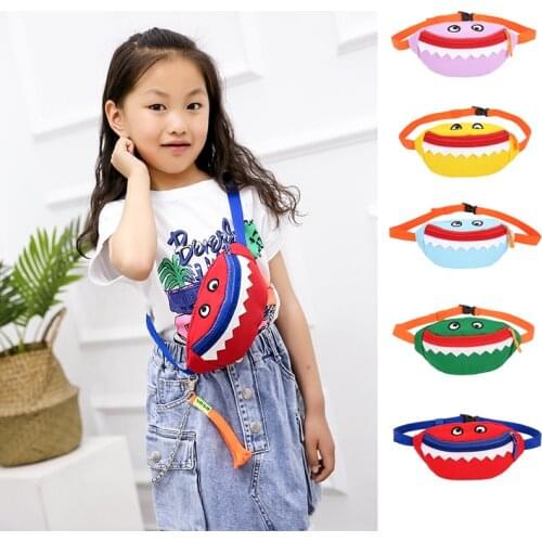 Cute Multi Purpose Foldable Children Waist Packs Kid Casual Bag Cartoon Animal Shark Boy Girl Money Waist Bags Belt Kawaii Bag