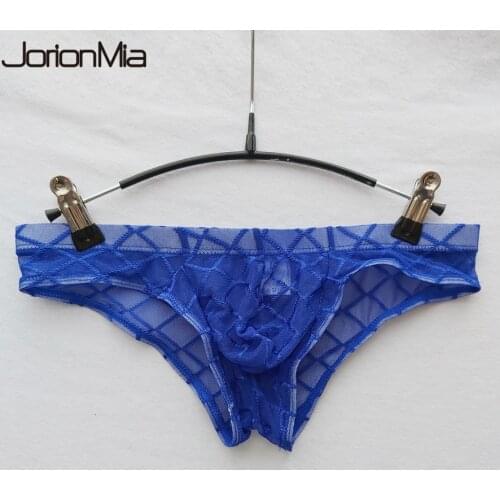 Mens Sexy Briefs U Convex Ultra-thin Underpants Man Transparent Mens Mesh Underwear Fork Low Waist Pants Sexy Shorts HT001