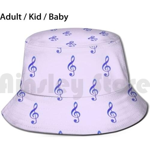 Musical Explosion Sun Hat Foldable UV Protection Music Clef Purple Galaxy Pretty Pastel Blue Stars Space Musical