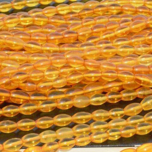 Natural Baltic Honey-Congac Amber Irregular Rice Beads, Estimate Size 4x6mm-5x7mm-5x8mm