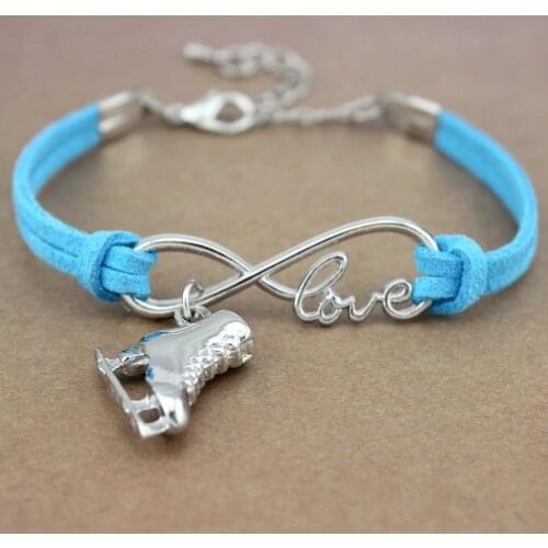 New Fashion Friendship Antique Silver Infinity Love Best Friends Skates Figure Skating Jewelry Womens Bracelets for Women