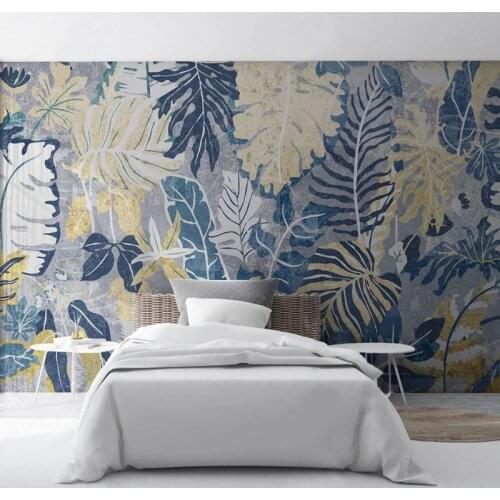 Custom Photo Wallpaper Nordic Modern Light Luxury Tropical Plant Leaf Mural Living Room TV Background Wall Painting Home Decor